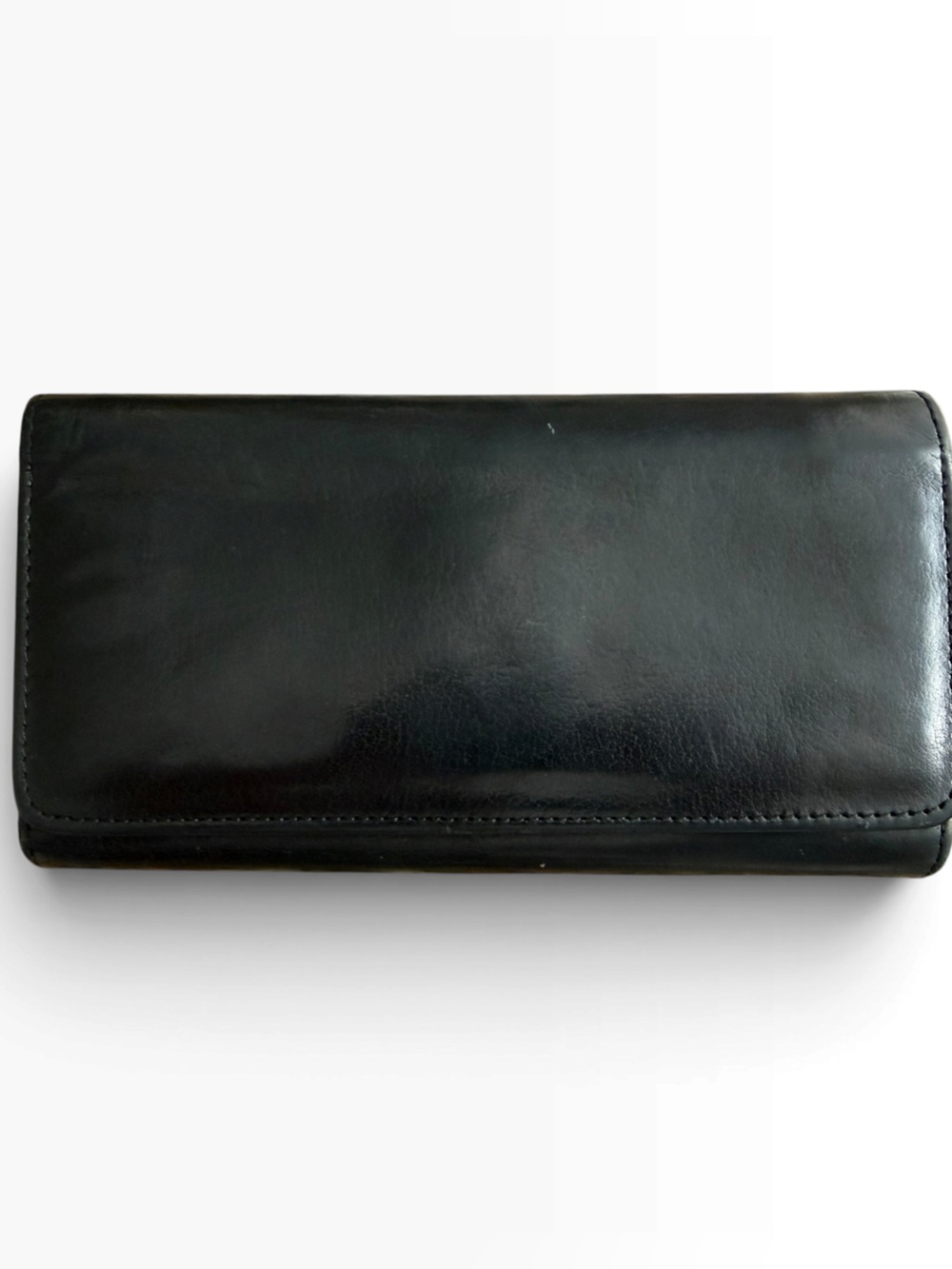 Vintage Coach Black Leather Wallet Long Trifold